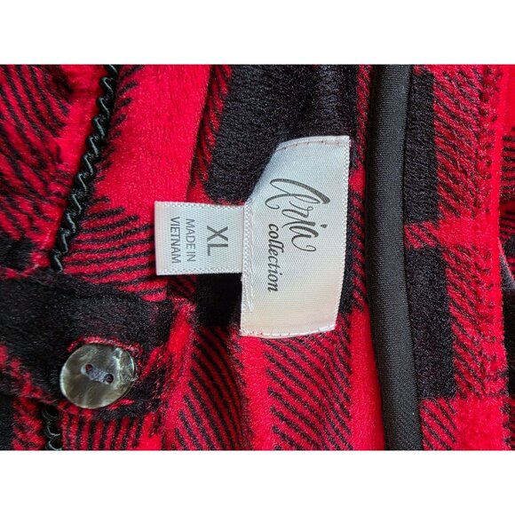 Aria Collection Womens Long Red & Black Plaid Nightgown XL - Picture 5 of 7